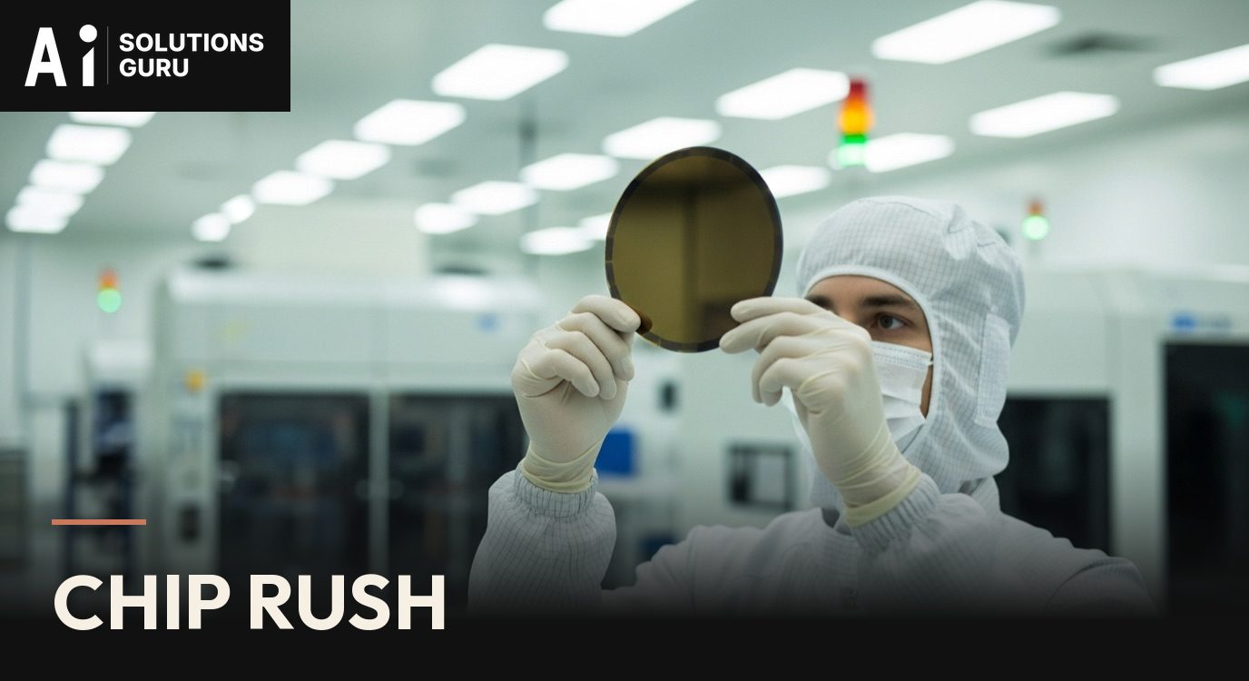 A technician inspecting a silicon wafer in a clean room