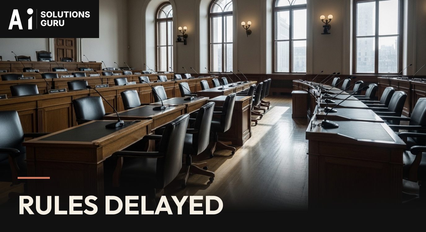 An empty government committee hearing room